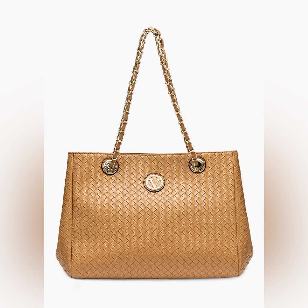 Vera New York Rosalia Woven Tote Tan